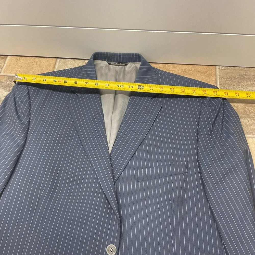 Jack Victor Collection Blue Pinstripe Super 120s Wool Blazer Sport Coat Canada